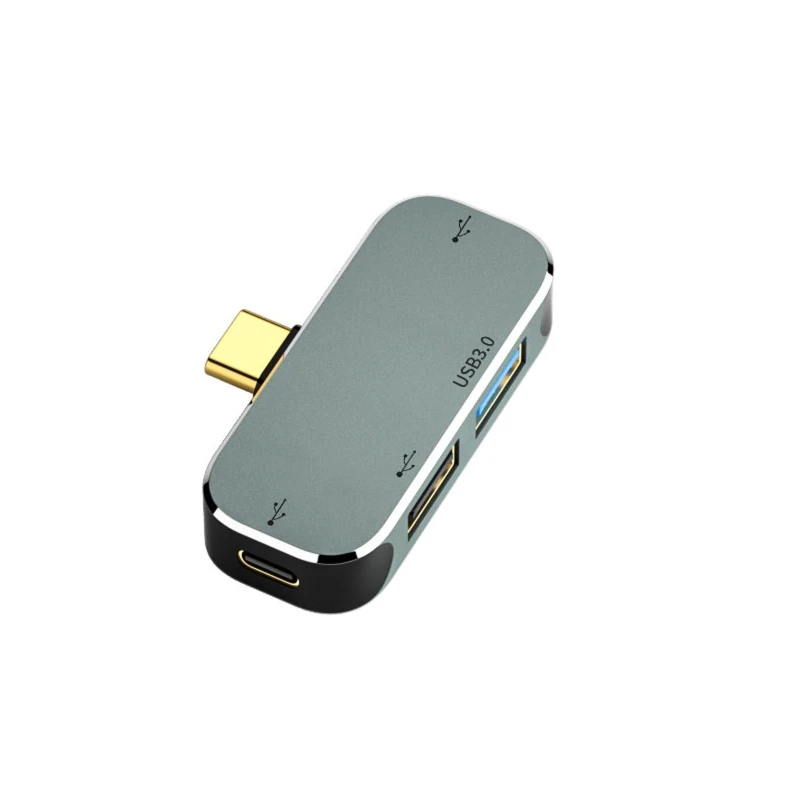 

Type C Hub 4 Ports Aluminum Alloy USB Hub 2.0 Extended Type C Splitter Adapter Charging Port for Windows for Mac Dropship