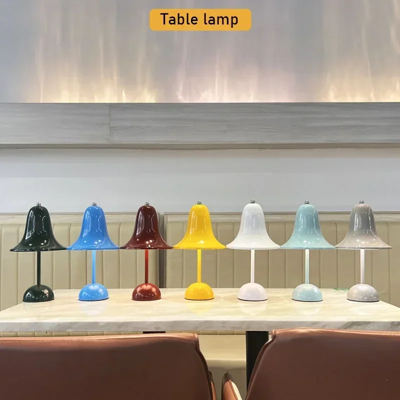 

Nordic Danish Bell Table Lamp USB Charging Desktop LED Touching Bedside Lamps Home Living Room Bedroom Decorative Desk Light
