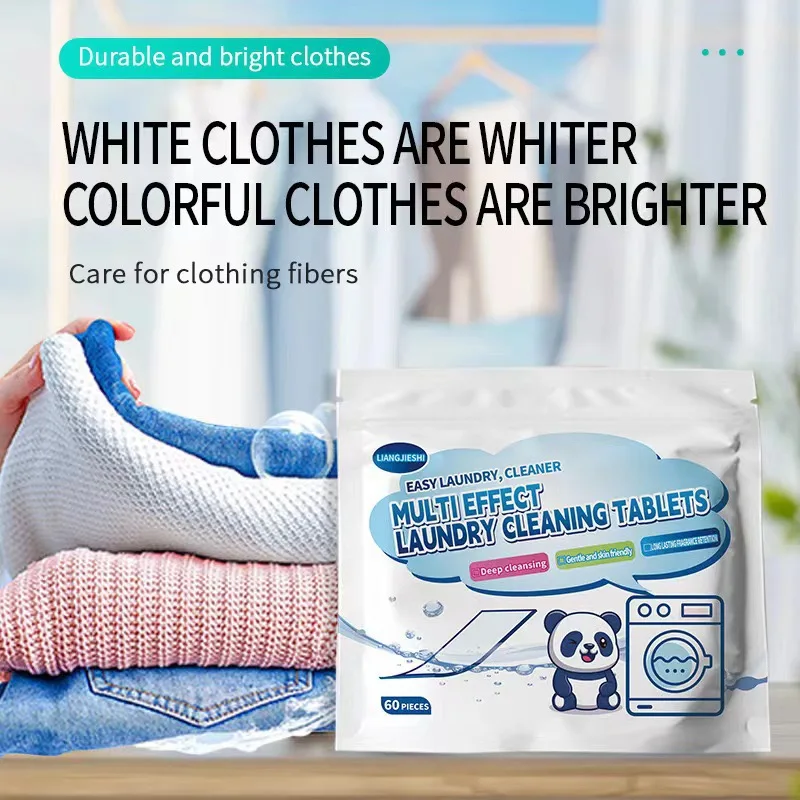 

60pcs Laundry Tablets Underwear Children's Clothing Laundry Soap Concentrated Washing Powder Detergent For Washing Machines