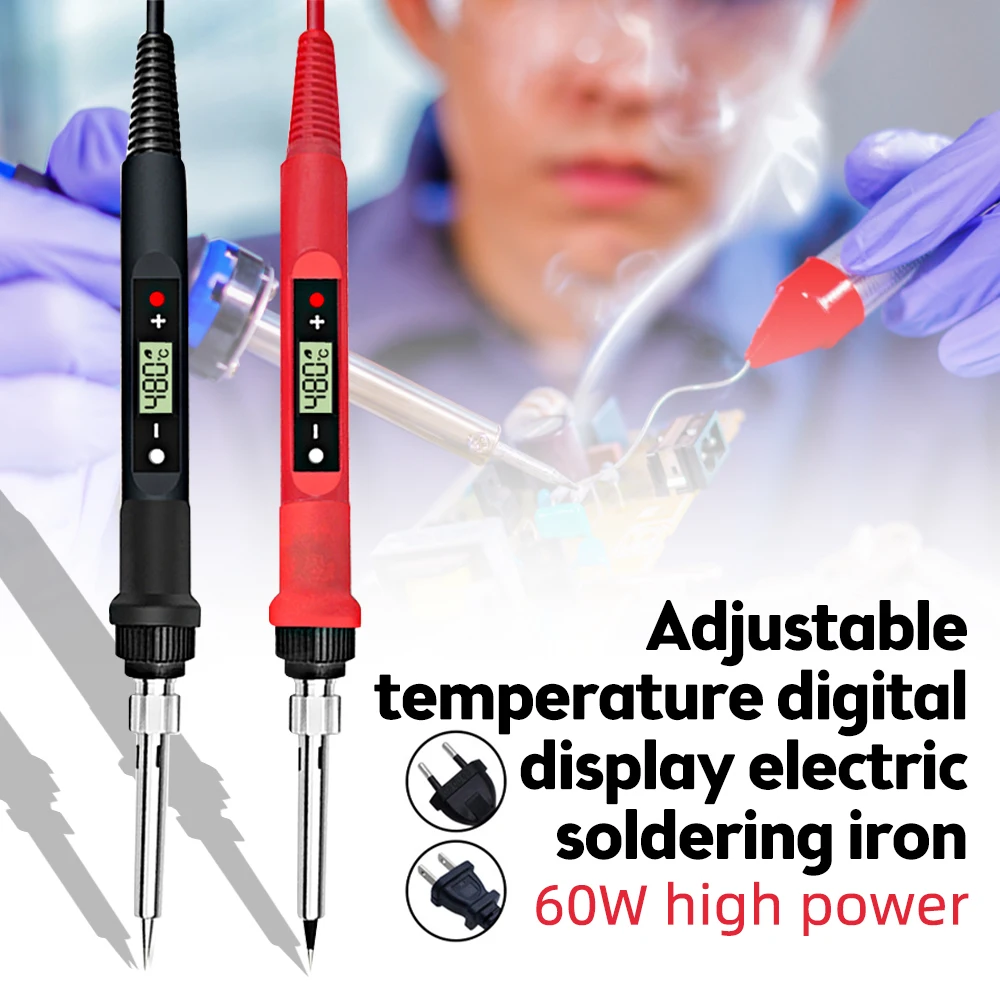 

60W Digital Electric Soldering Iron Adjustable Temperature Thermostatic Welding Soldering Iron Tool Professional Welding Tool