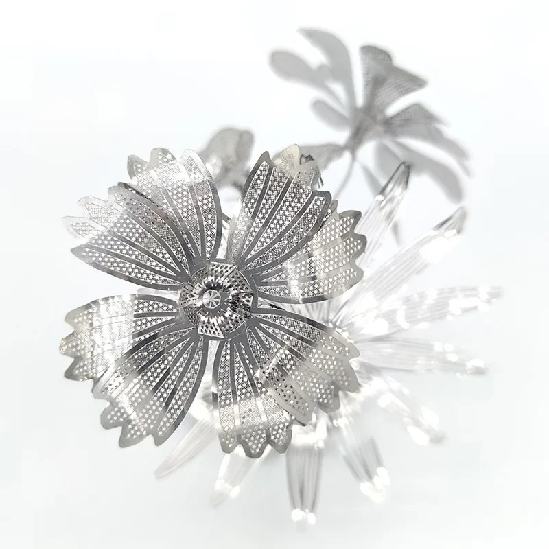 Flower Arrangement 3D Metal Puzzle Flower Plant Potting Model Assembly Puzzle Kits Jigsaw Toys For Kids Adult 4