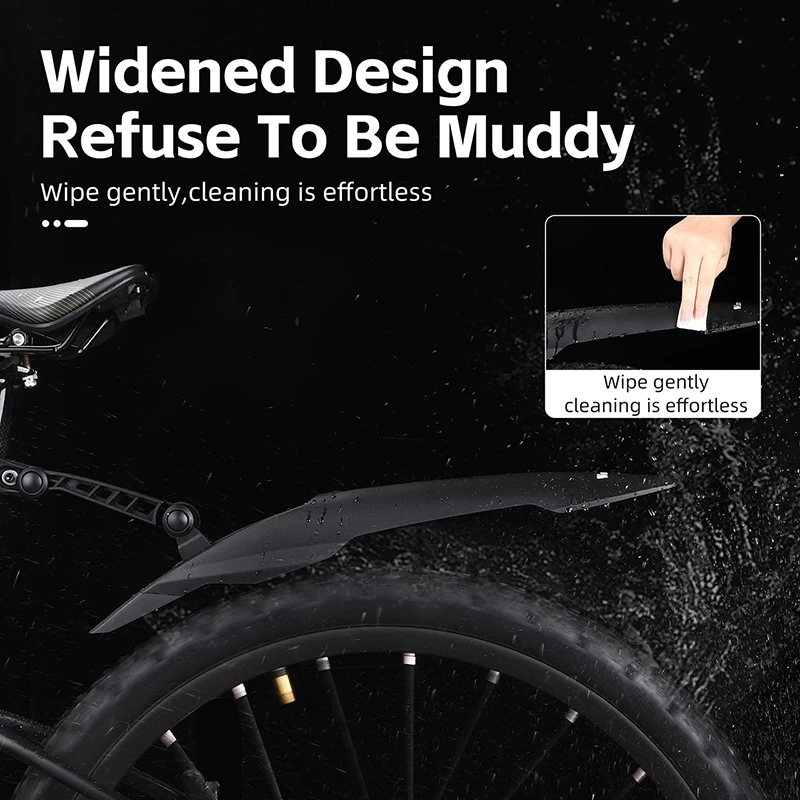 WEST BIKING Widen Bicycle Fender Mountain Bike Mudguard Quick Release For 26/27.5/29 Inch MTB Cycling Protector Bike Accessories