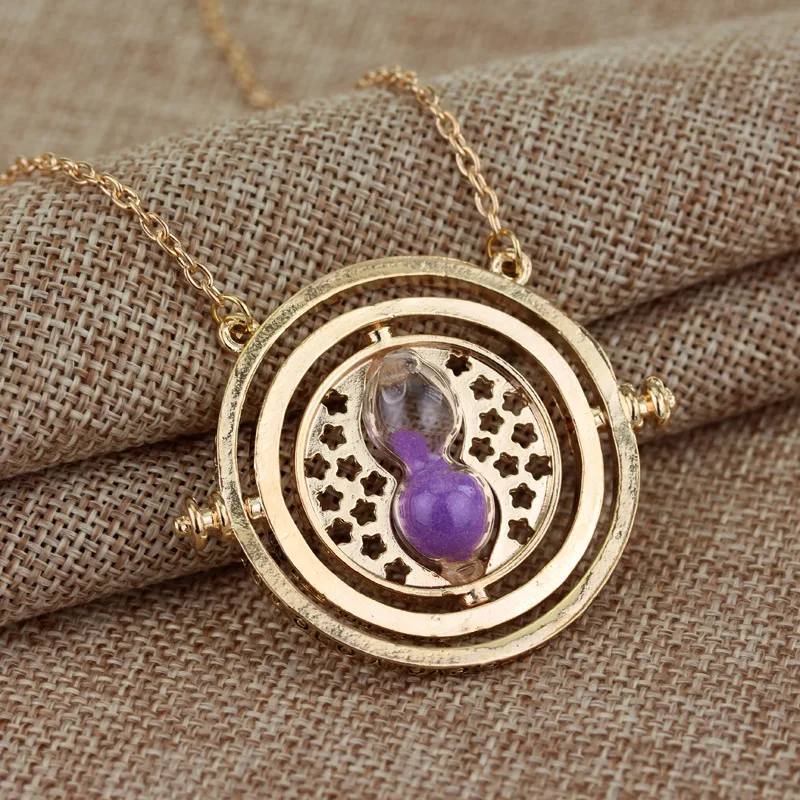 Necklace Pendant 3 Colors Time Turner Pendant Necklace Movie Theme Choker Jewelry Cosplay Gifts for Men Women