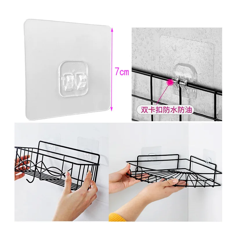 Home Plastic Hooks Waterproof Sticky Hook for Kitchen Bathroom Shelf Sticker Sticking Wall Strong Adhesive Hook Hanger adhesive spray bottle hooks