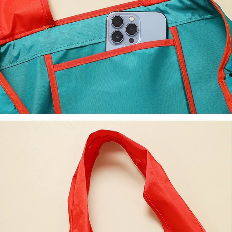 Eco-Friendly Foldable Shopping Tote with Drawstring Closure