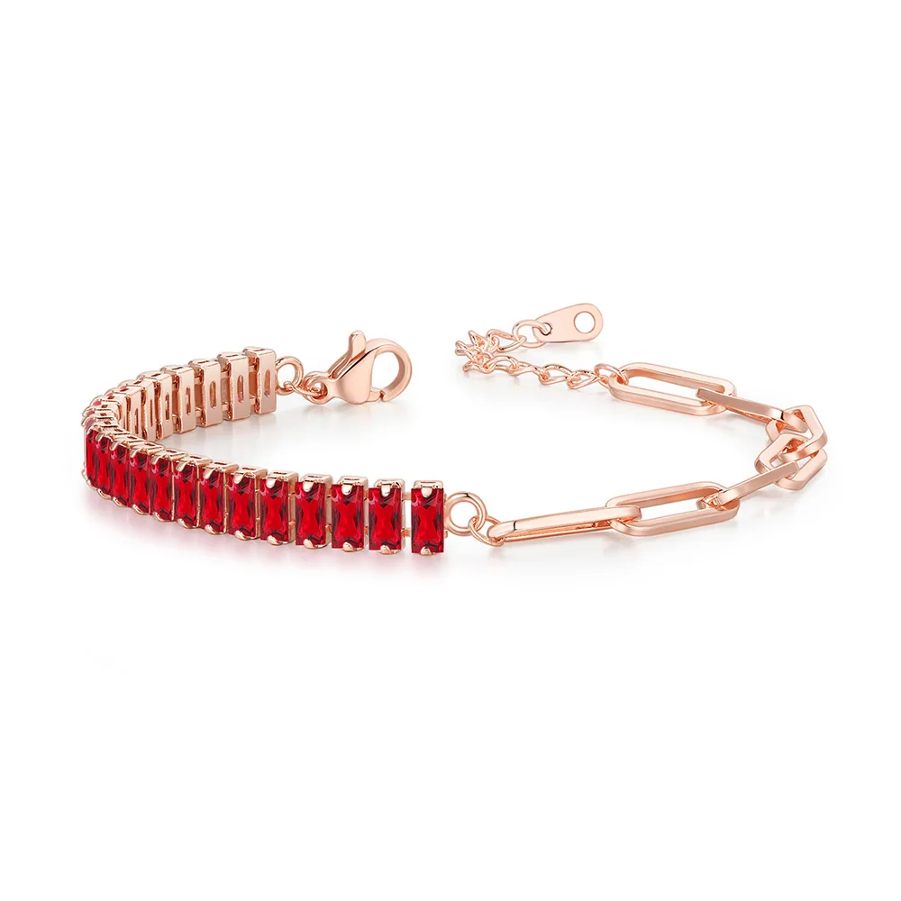 Asymmetrische Tennis Armband Armreif Frauen koreanische Mode Büroklammer Hand kette Zirkon Luxus Designer Schmuck Freunde Geschenk kch076 – Detail 8