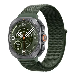 Sports Nylon Loop Band - Durable & Adjustable Bracelet Wristband with Replaceable Belt - Galaxy Ultra 2 - 1 (Military Green)