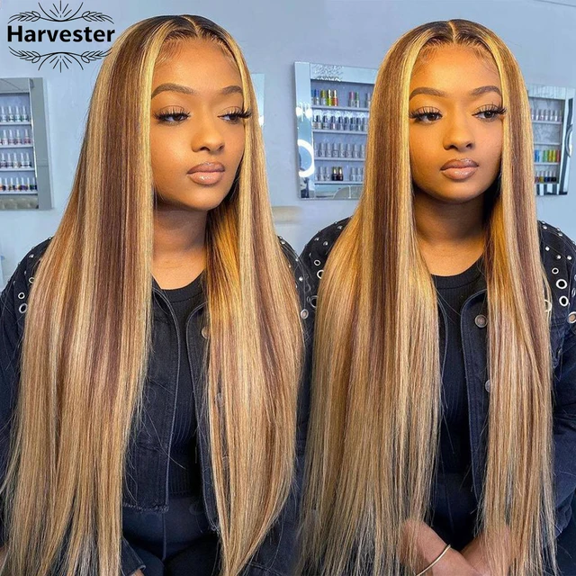 13x4 13x6 HD dentelle avant P427 mettre en évidence os droite perruques de cheveux humains 200 densité brésilienne miel blond couleur perruques de cheveux humains 1