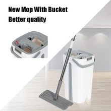 Esfregões molhados e secos da rotação de 360 com almofadas de microfibra limpeza doméstica esfregão liso com balde para o assoalho da lavagem