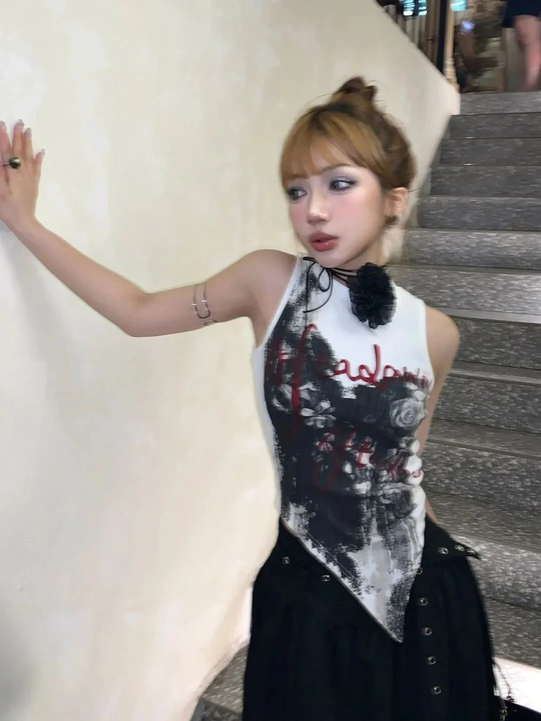 

American retro camisole female summer irregular design white undershirt outside wear inner Slim thin spicy girl tops
