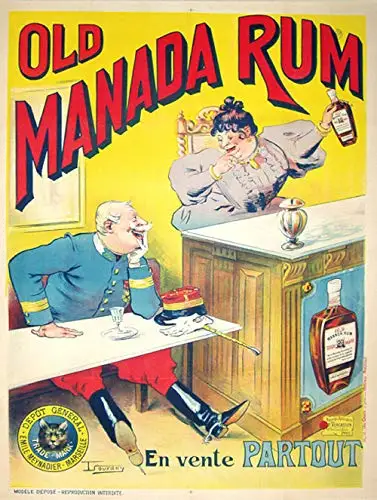 

Французский ром старой манды 8x12 дюймов винтажный Ретро Декор металлический жестяной знак