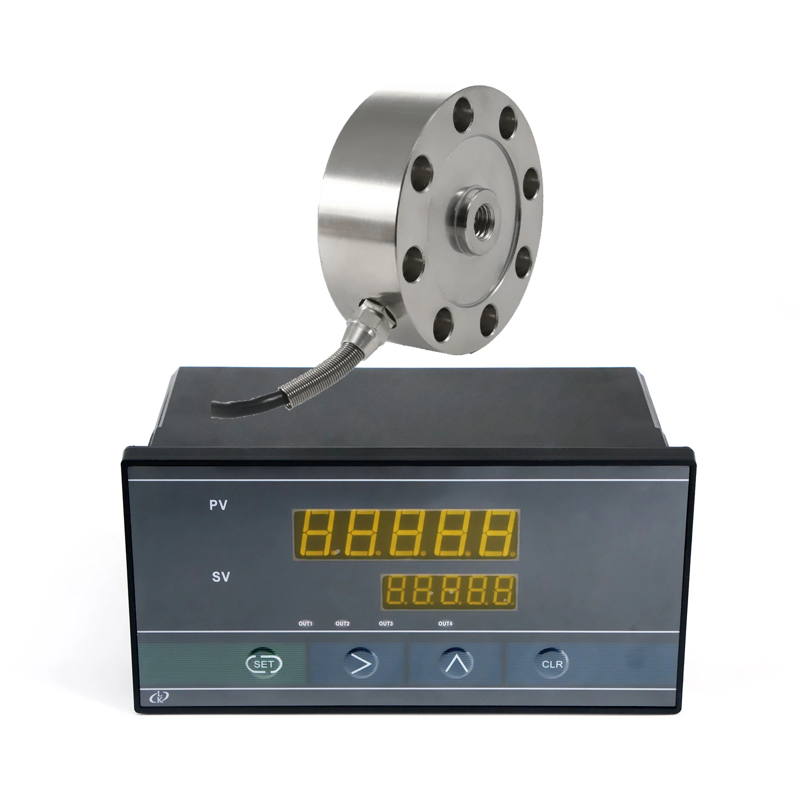 Load Cell Sensor with Indicator Display,Spoke Type Load Cell Test Compression Force Weight Pressure for Scale Automate 0-2000KG