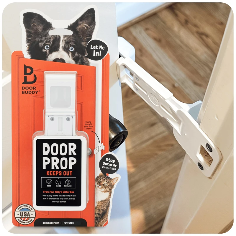 Catstop Latch Holder White Plastic Retractable Cat Door Portable Door Props For Cat Stopper Pet Simple Device