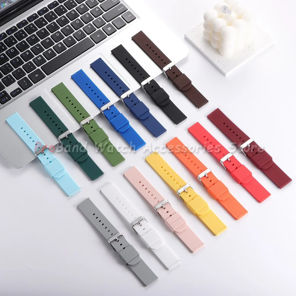 Waterproof Silicone Quick Release Watch Strap - Soft Rubber Wristband