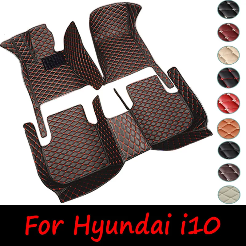 

Car Floor Mats For Hyundai i10 BA Gran Metro Taxi Xcent IA 2014~2019 Leather Mat Car Mats Floor Rugs Durable Pad Car Accessories