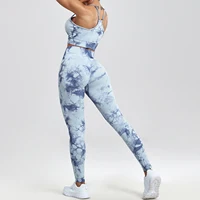 1/2/3/PCS Tie Dye  Seamless Women Pants Sets High Waist Skinny Stretch Sport  Leggings Of Women Sets - Image 4