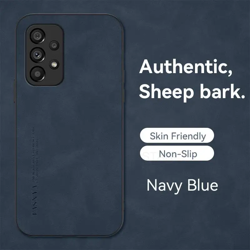 thumbnail image 1 of Luxury Sheepskin Leather Case For Samsung Galaxy A53 A33 A52 A72 A32 A51 A71 A04S A21S A31 A03S A22 4G M52 5G Back Cover A 53 33, 1 of 4