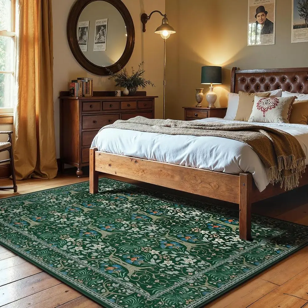 Boho floral rug pattern