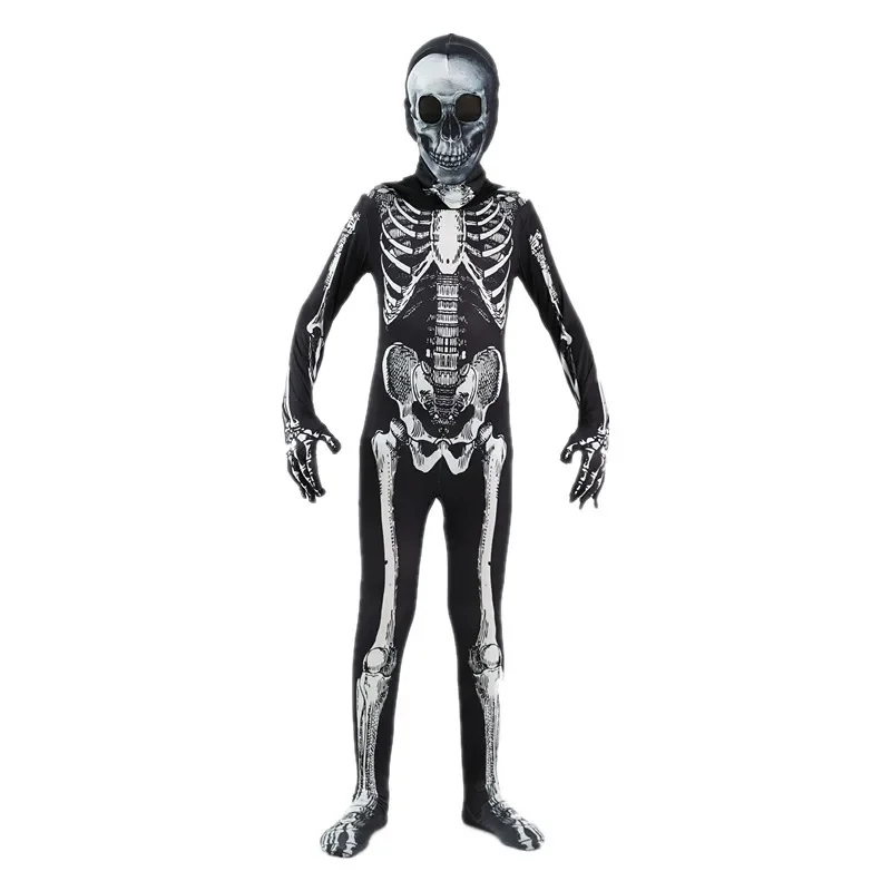 Kinder Skelet Patroon Heren Horror Hoodie Dark Ghost Styling Halloween Horror Skelet Jumpsuit Voor Mannen En Vrouwen Kostuums