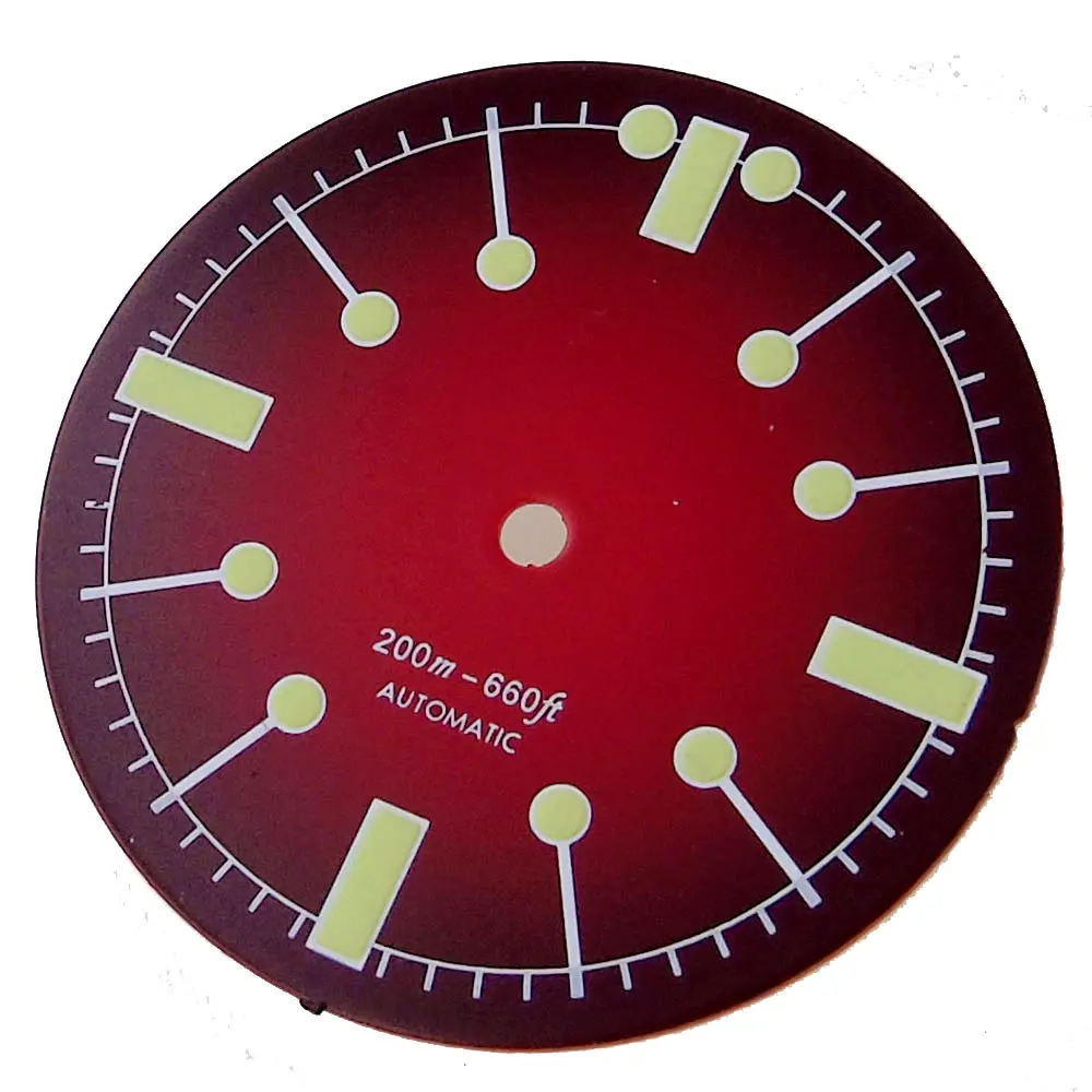 Vintage Green Luminous Diver Watch Dial, 31mm - Diving Wristwatch Accessory