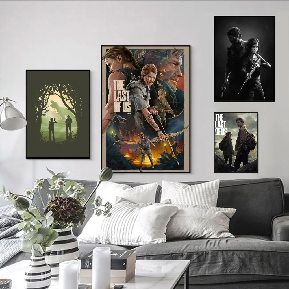 

The L-Last of U-Us Poster Self-adhesive Art Poster Retro Kraft Paper Sticker DIY Room Bar Cafe Vintage Decorative Painting