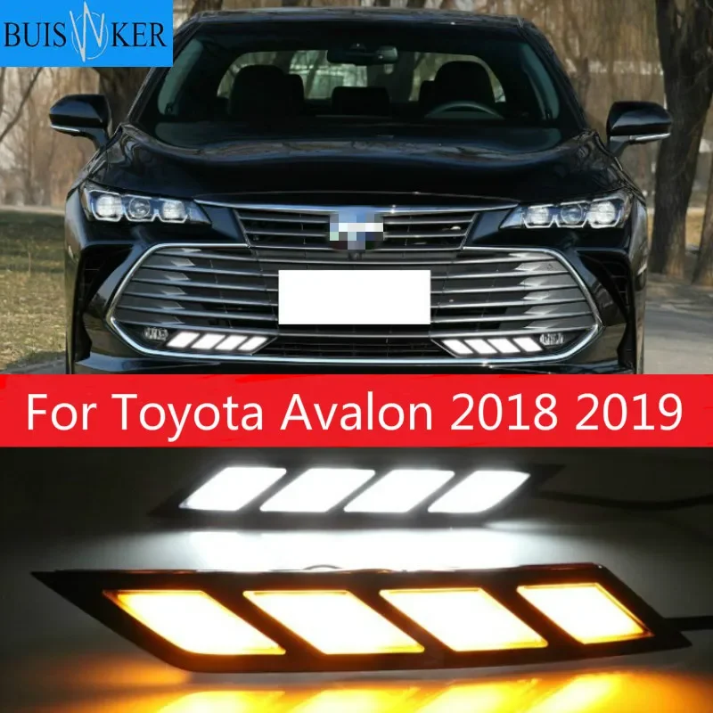 

Для Toyota Avalon 2018 2019 светодиодсветодиодный дневные ходовые огни с плавными желтыми указателями поворота, противотуманные фары, ходовые огни