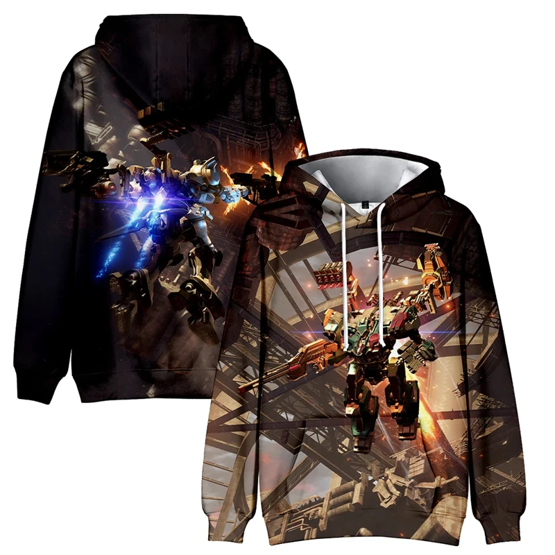 

Game Armored Core VI Fires Of Rubicon Graphic Sweatshirts Harajuku Fashion Cartoon 3D Print Hoodies For Men Clothes Kid Boy Tops