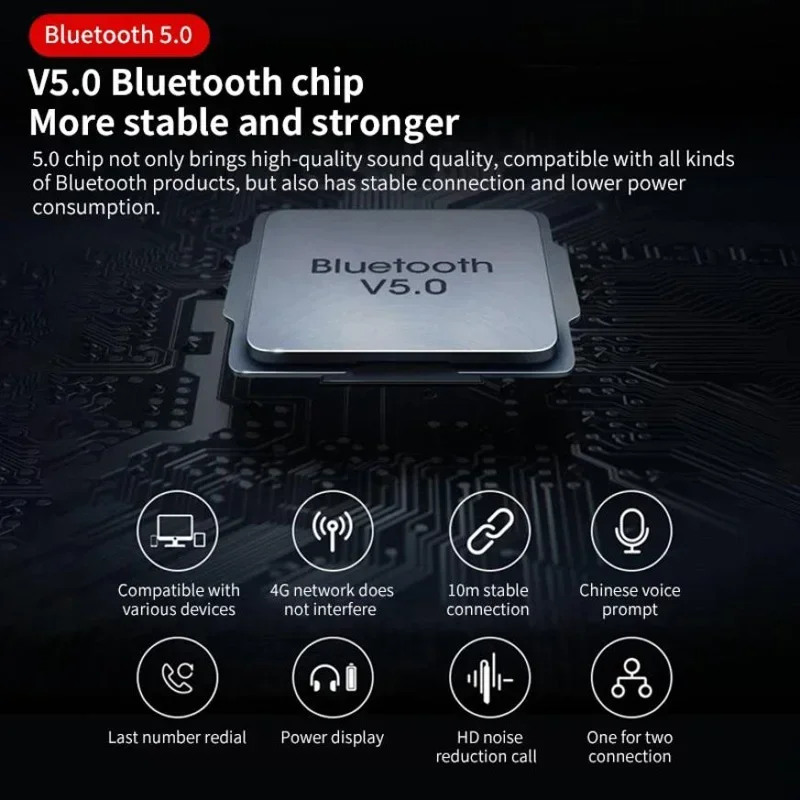 Wireless Bluetooth Headphones with Microphone Earphones Handsfree Noise Canceling Headset for Talking Business Driving Audifonos