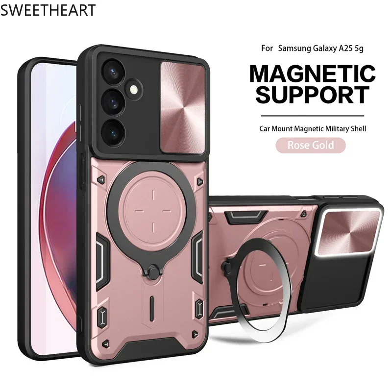 Armor Magnetic Metal Ring Rotation Case with Incoming Call Flashing Alert