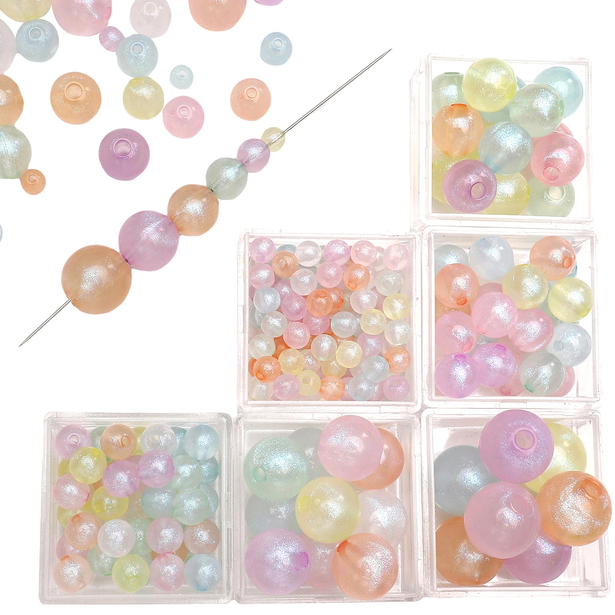 8-16mm Meerjungfrau Farbe Glänzende Stern Perlen Acryl Lose Spacer Perlen Für Schmuck Machen DIY Charme Armband Halskette ohrringe