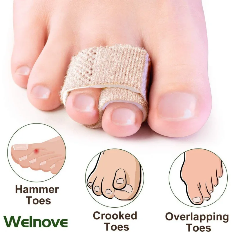 10Pcs Toe Finger Straightener Hammer Toe Tape hallux Valgus Corrector Bandage Separator Splint Wraps Foot Care Supplies New