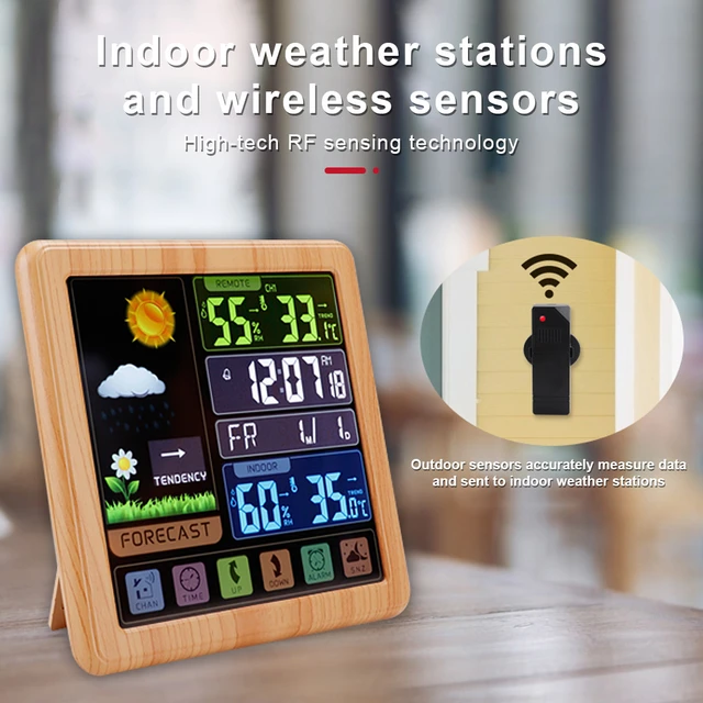 Wireless Weather Station Table Mount Alarm Clock Nursery