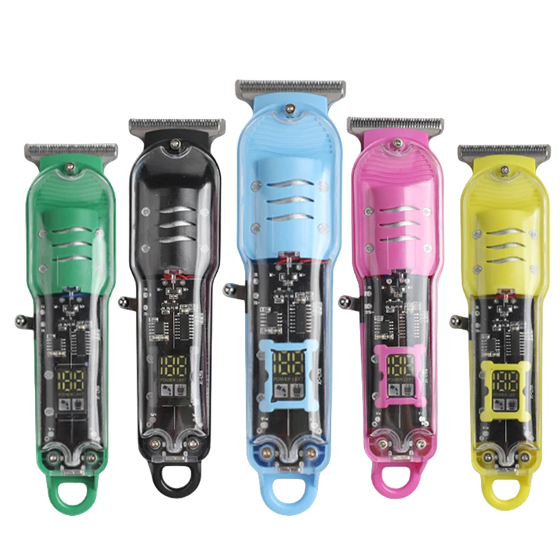 Cortador de Cabelo Elétrico Transparente Masculino Conjunto Original Barbear para Namorado Atomizador Barbéria