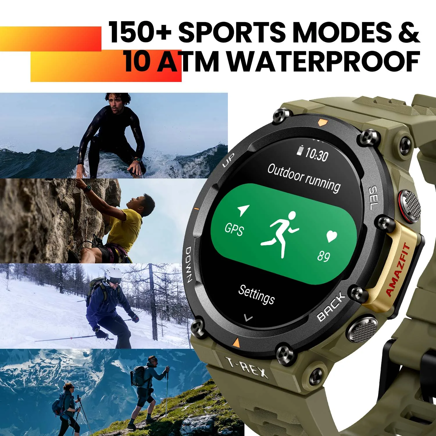 New Global Version Amazfit T Rex 2 Outdoor Smartwatch 150+Built-in Sports Modes 24-day Battery Life Smart Watch For Android iOS