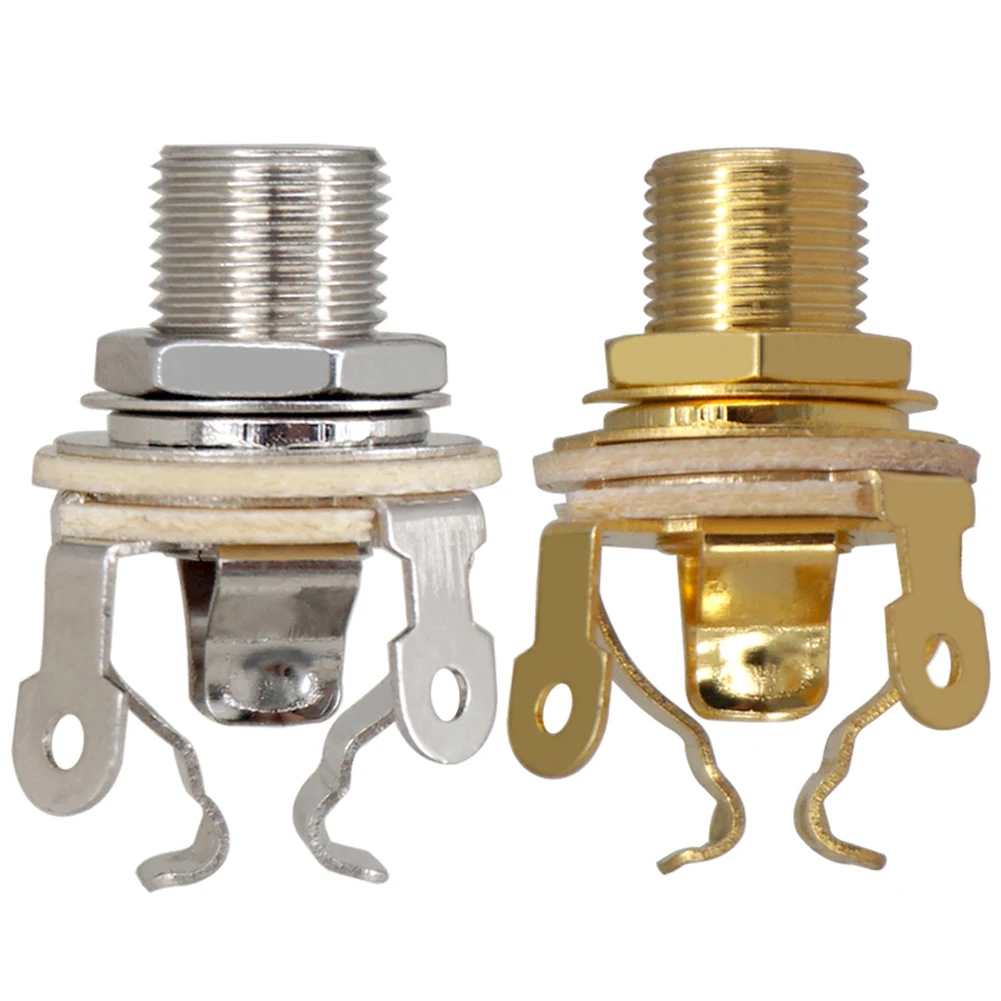 2Pcs 1/4 Inch 6.35Mm Guitar Pickup Output Jack Guitar Stereo Socket Parts Guitar Mono Jack Socket for Electric Guitar Bass