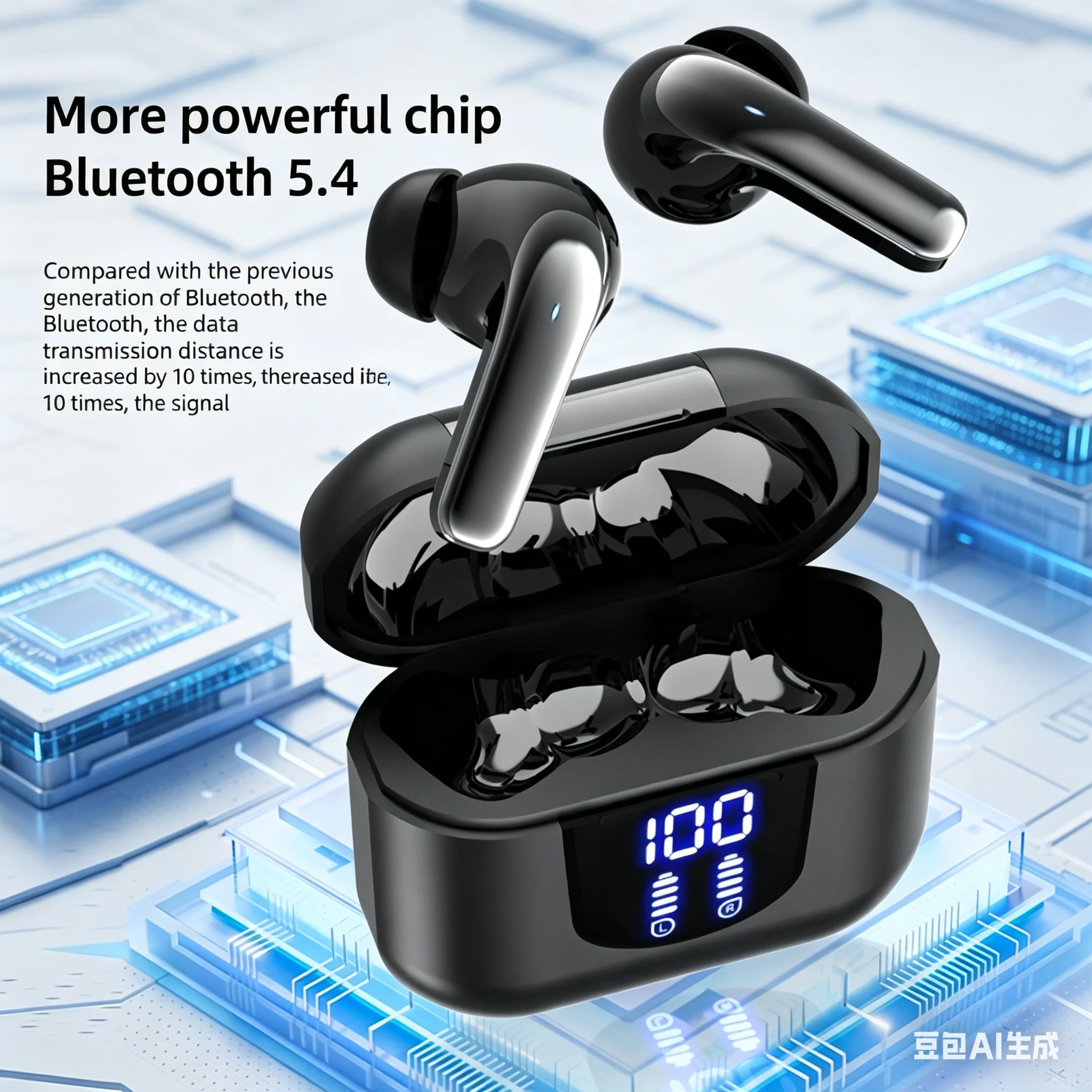 Wireless Earphones with Enhanced Bass, Noise Reduction, and Extended Battery Life