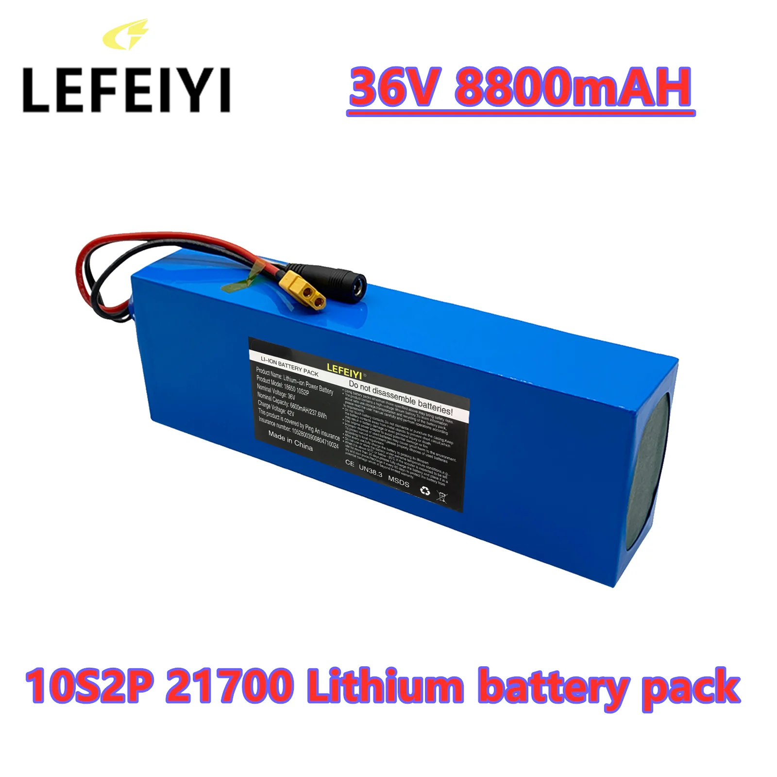 

36V 8.8AH 21700 8800mah 10S 2P Аккумулятор для 36V