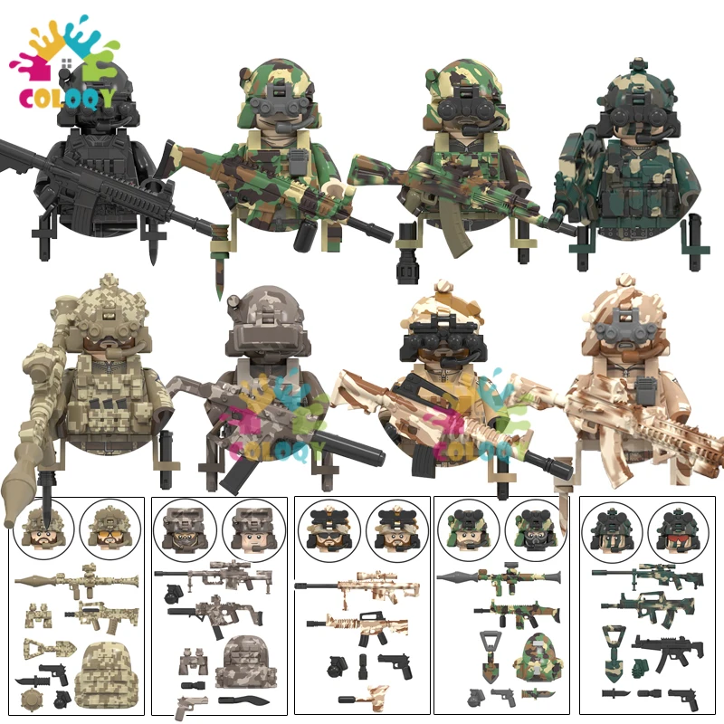 

Kids Toys Special Forces Building Blocks WW2 Soldiers Weapon Accessories Mini Action Figures Toys For Kids Christmas Gifts