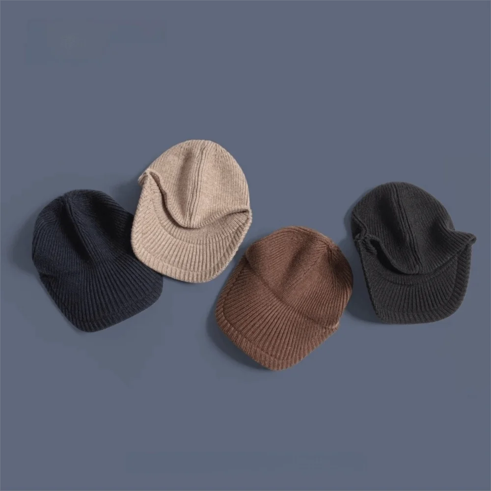 Trendige, vielseitige Baseballkappe im alten Geldstil, verstellbare Elastizität, Wollmütze, warm, einfarbig, Reitmütze, Unisex – Detail 8