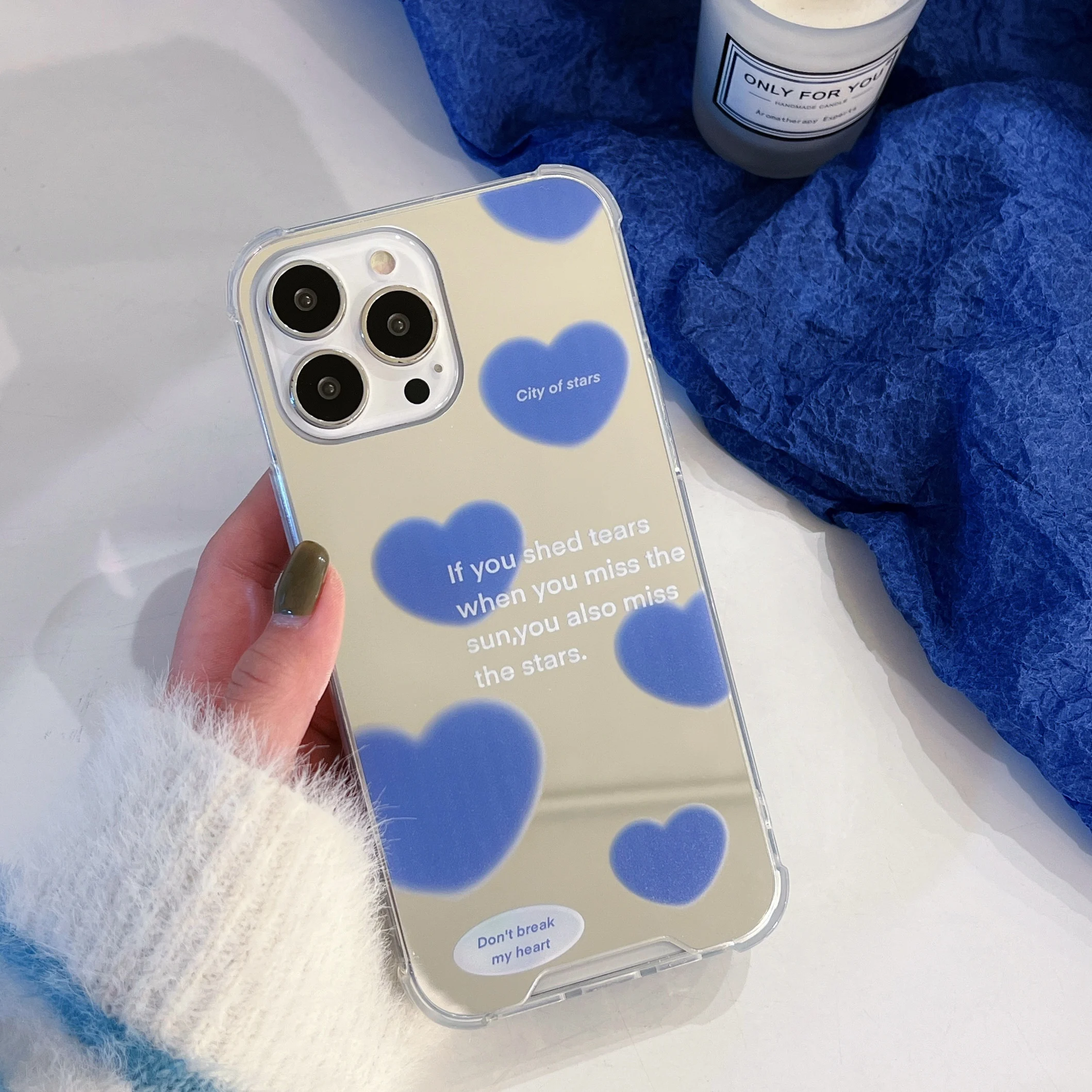 Earphone Case For 1 2 & Phone Case With Blue Hearts Graphic For Iphone 11  14 13 12 Pro Max Xr Xs 7 8 6 Plus - Temu United Kingdom