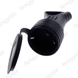 Durable Waterproof European Power Connector with Cover - IP54, 16A 250V (Socket)