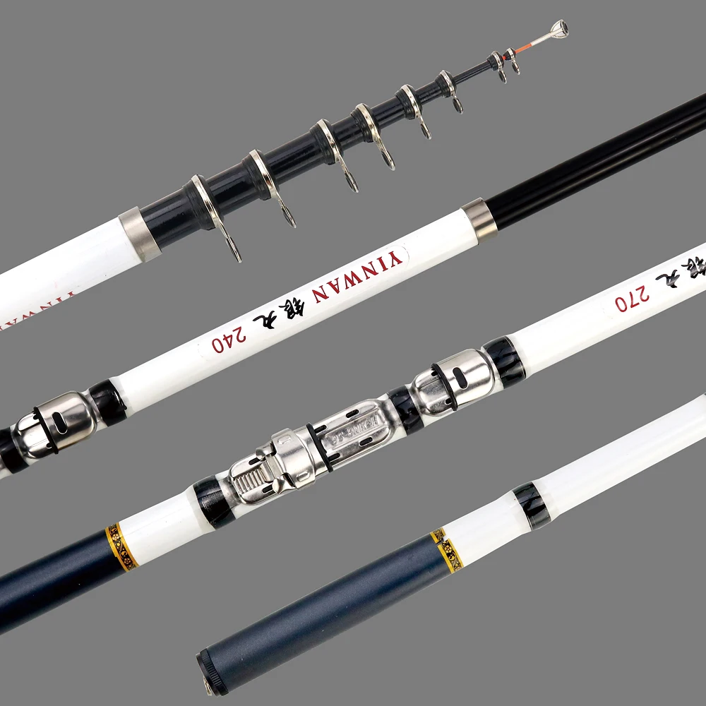 Canna Da Pesca Portatile Asta Di Canna Da Pesca Telescopica In Carbonio - Foto 13