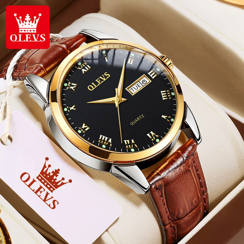OLEVS Luxury Quartz Business Watch with Steel Strap & Luminous Design