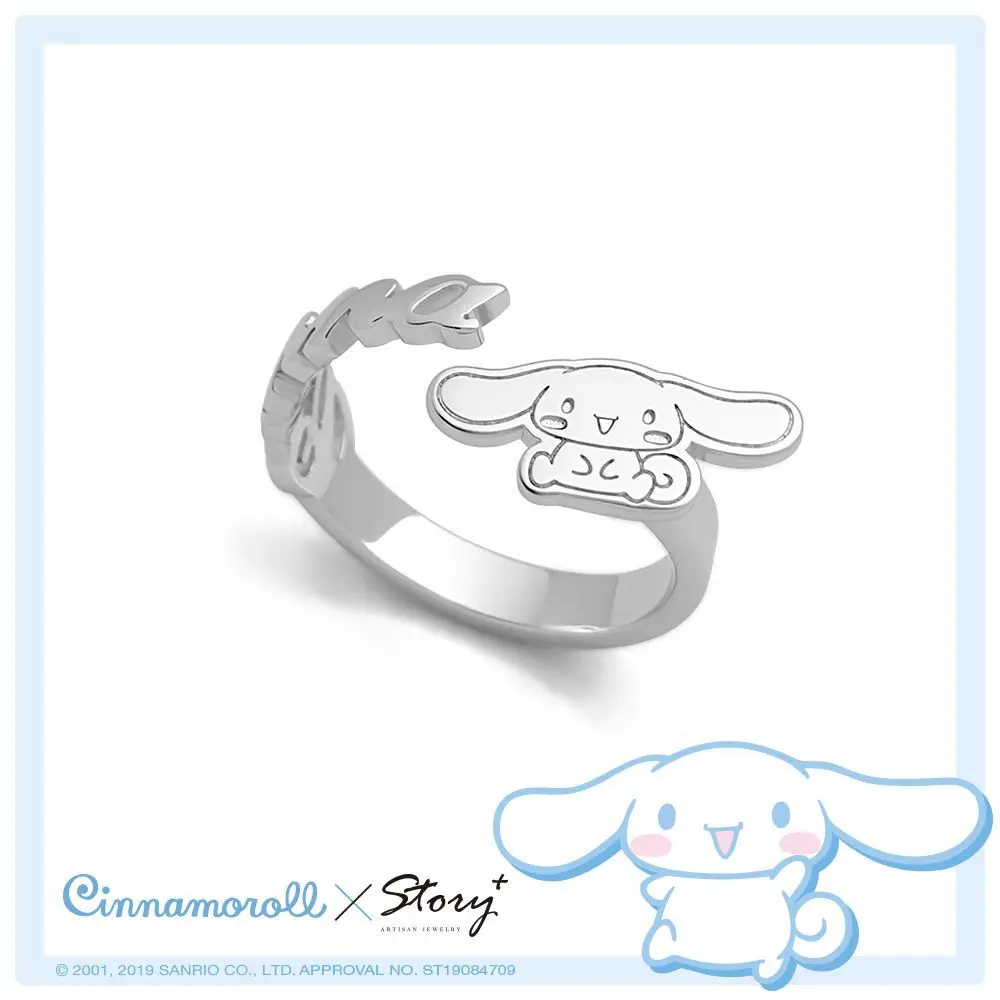 925 Silver Threecolor ring Sanrio Cinnamoroll Ring Ins Student