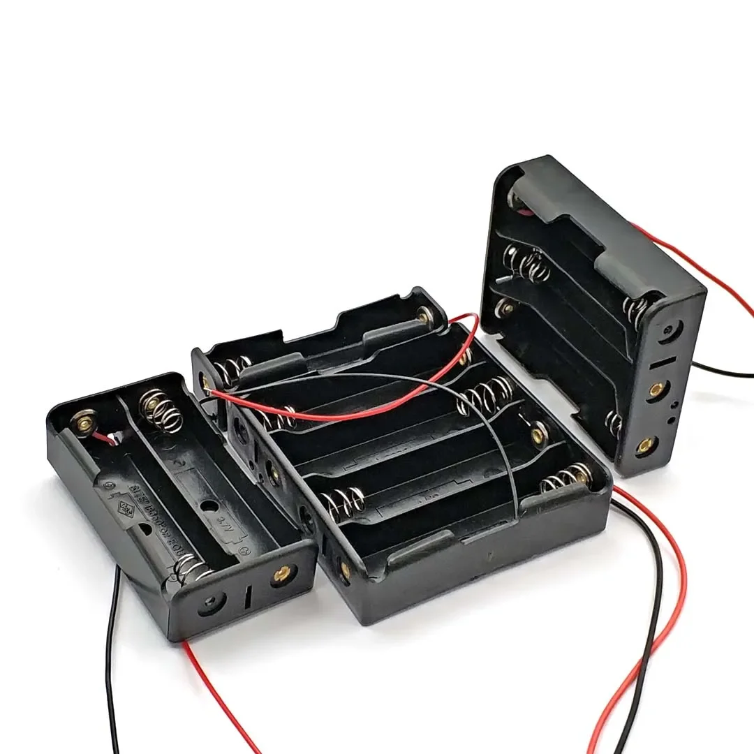 Battery Storage Box 18650 DIY 1/2/3/4 Slot Way Clip Holder Container with Wire Lead Pin