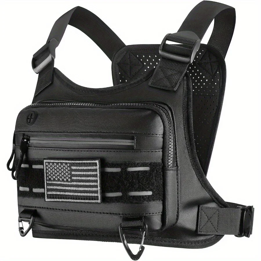 Borsa da petto outdoor per uomo e donna, gilet tattico per corsa, ciclismo, borsa da petto EDC per sport e allenamenti