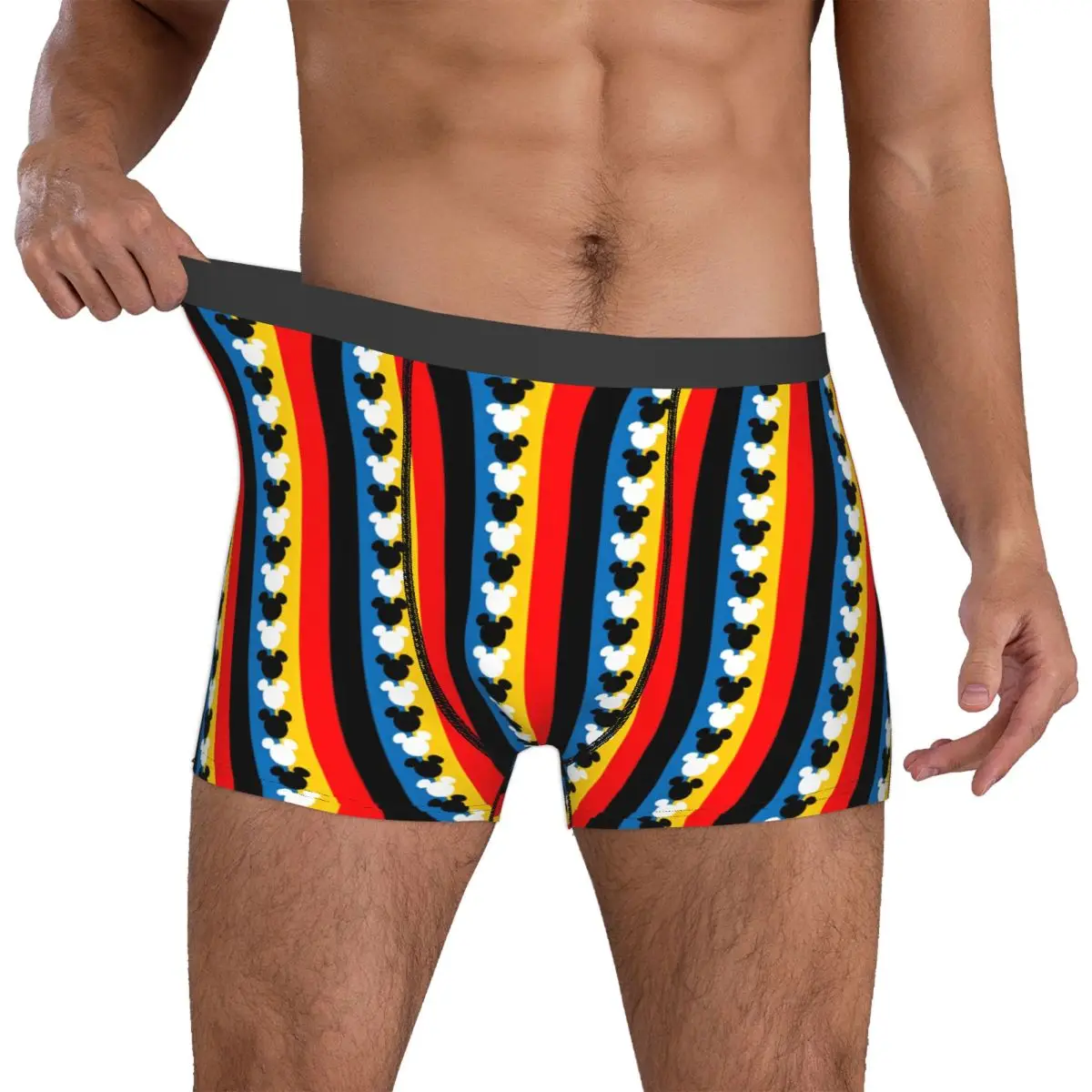 Boxer Homme Rayures Colorées Mickey Mouse - Confort et Style