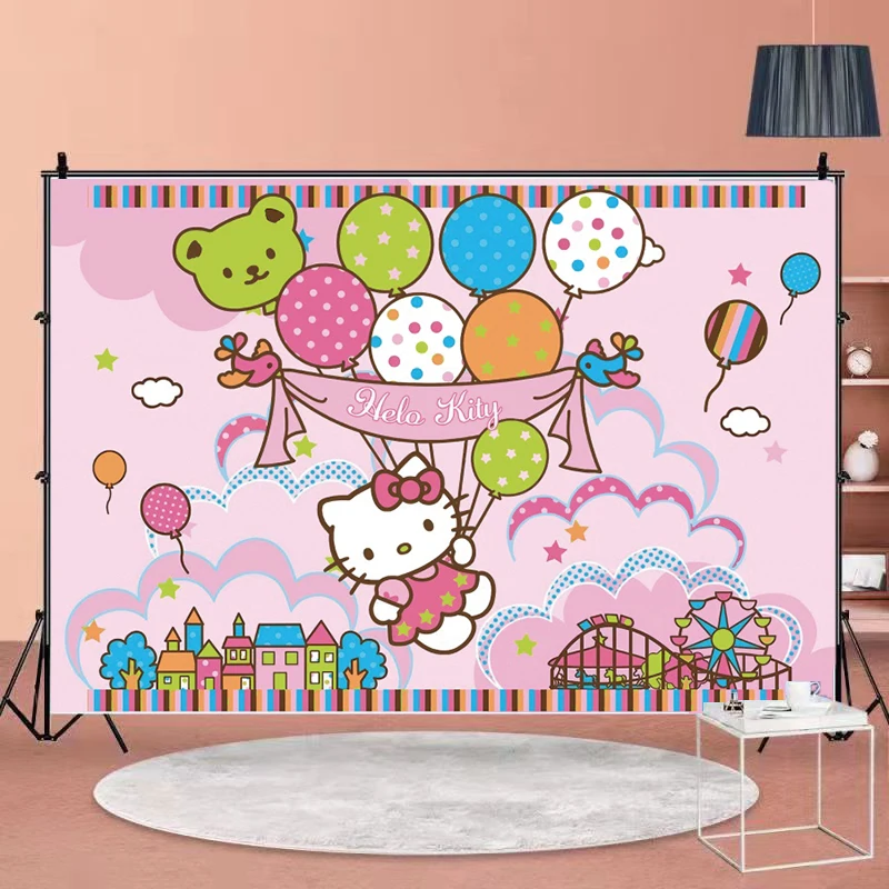 thumbnail image 1 of Plato de decoración para fiesta de cumpleaños de Hello Kitty rosa, vajilla desechable, fondo, globo, baby shower, juguete para niñas, regalo, suministros para fiesta, 1 of 5