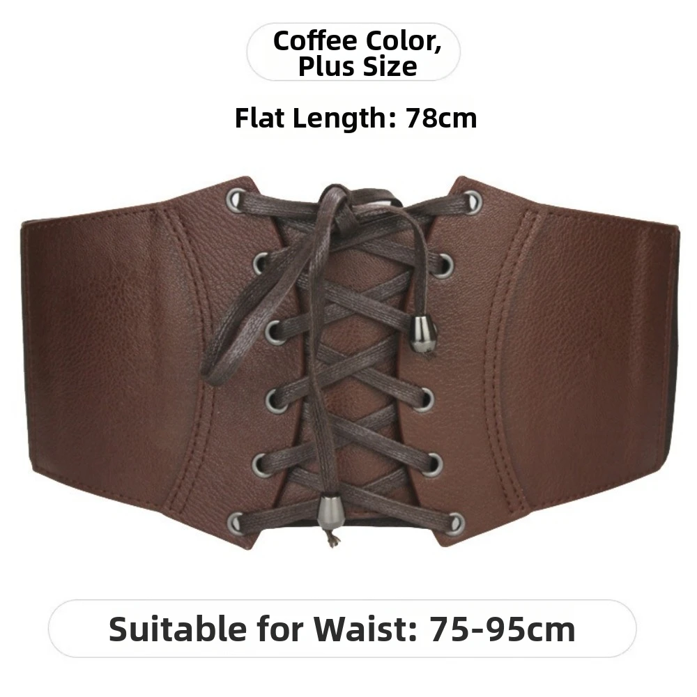PU-Leder-Taillengürtel, elastischer, schlankmachender Taillengürtel, breiter Gürtel, Western-Cowboy-Gürtel, einfarbige Gürtel für Damen – Detail 16