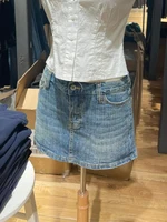 American Vintage Denim Mini Skirts Women Summer Fashion High Waist Straigth Short Faldas Casual Fashion Streetwear Cotton Skirt - Image 2
